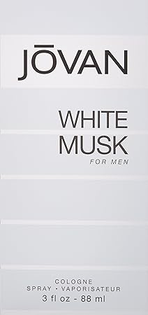 A detailed view of Jovan White Musk 3.0 oz EDC, emphasizing its light and airy fragrance profile, featured at Paris Connection Perfumes.