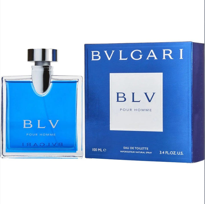 BVLGARI BLV 3.4 OZ EDT M bottle on a dark, elegant surface.Shop Now at Paris Connection Perfumes!