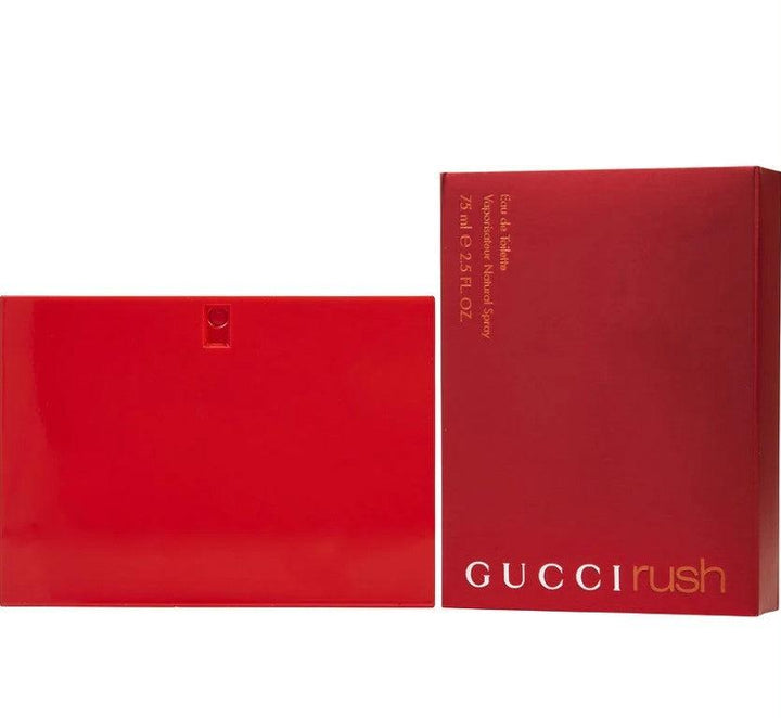 Gucci Rush 2.5 oz Eau de Toilette showcasing its vibrant and alluring design. Available at Paris Connection Perfumes.