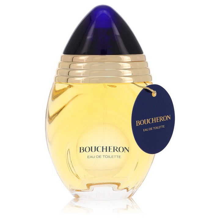 Boucheron Perfume EDP Spray, 3.3 oz by Paris Connection Perfumes, presented in a sophisticated bottle that exudes glamour, offering a rich and captivating scent.