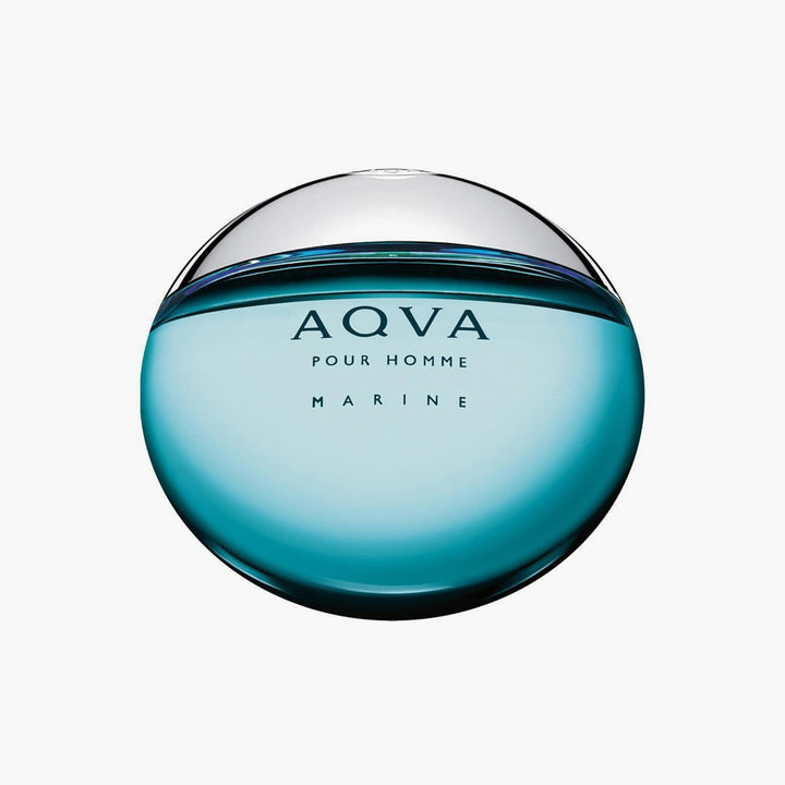 BVLGARI AQVA MARINE 3.4 oz EDT Spray, a refreshing aquatic fragrance for men, featuring notes of citrus and seaweed, available at Paris Connection Perfumes.