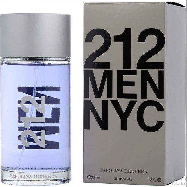 212 6.8 OZ EDT  by Carolina Herrera, featuring a bold bottle design and a vibrant fragrance blend. Experience Best Fragrances at Paris Connection Perfumes!