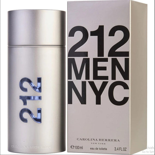 212 MEN 3.4 OZ EDT by Carolina Herrera at Paris Connection Perfumes, featuring a sleek bottle design and a refreshing fragrance blend.