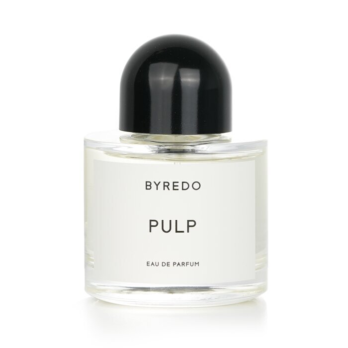 "A stylish 3.4 oz bottle of BYREDO PULP Eau de Parfum, elegantly packaged in a luxurious Paris Connection perfumes box. The box features a sleek design, reflecting the chic essence of Parisian fragrance culture, making it a perfect gift for fragrance lovers.