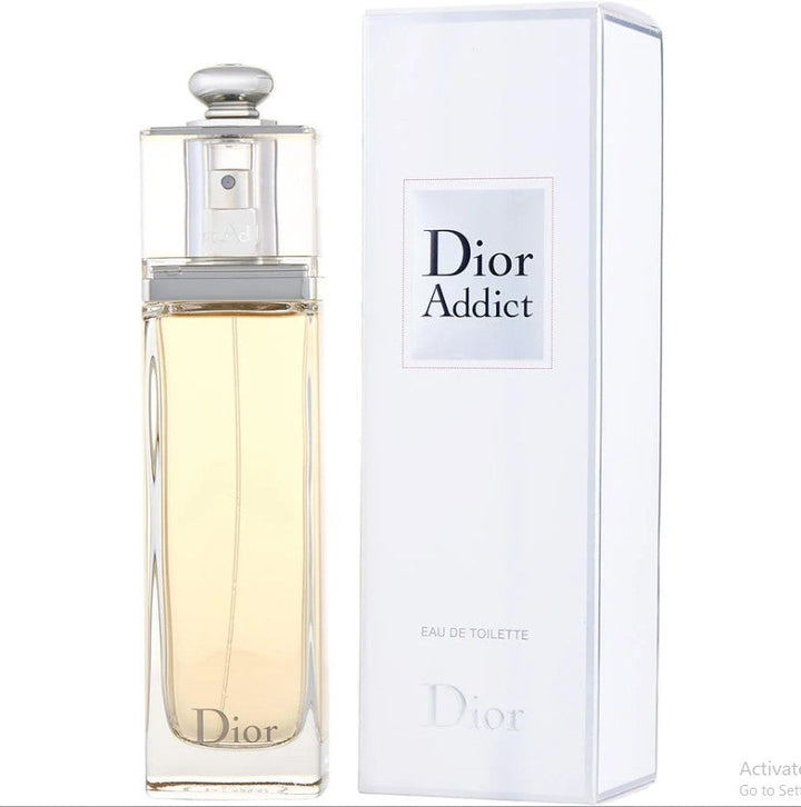 Dior Addict 3.4 oz EDT for Women bottle featuring bold and seductive notes.
