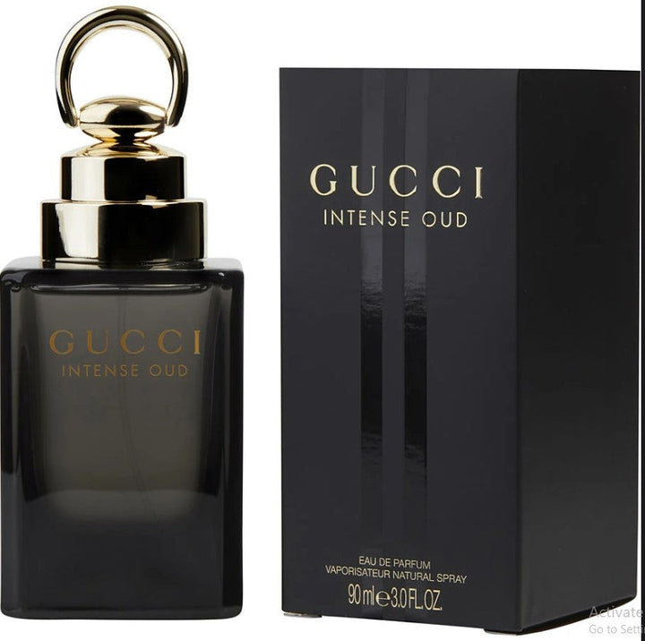 Gucci Oud 3 oz Eau de Parfum unisex Intense showcasing its rich packaging. Available at Paris Connection Perfumes.