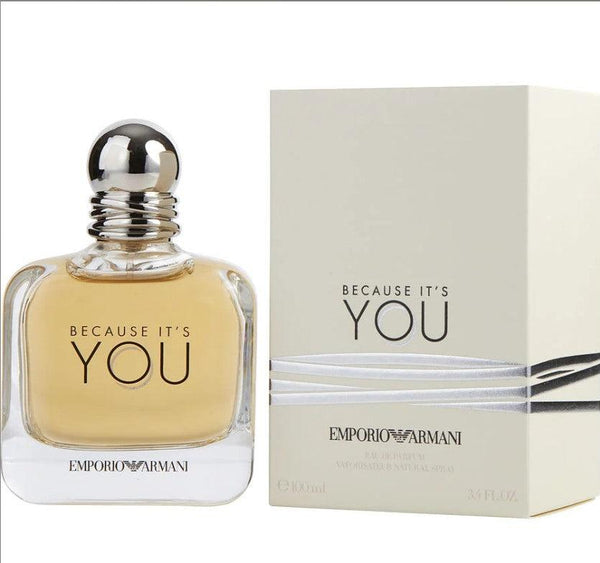 BECAUSE IT'S YOU 3.4 oz EDP for Women - charming floral fragrance in an elegant bottle at Paris Connection Perfumes.