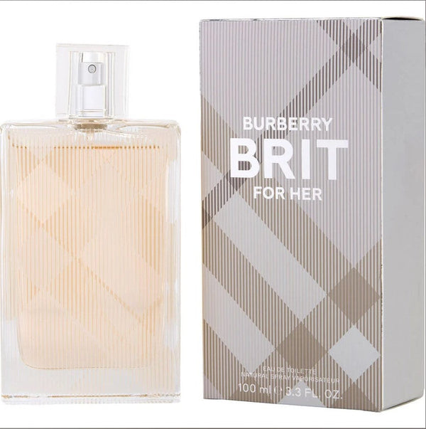 BURBERRY BRIT 3.3 OZ EDT Women bottle with floral background.  Available at Paris Connection Perfumes.com