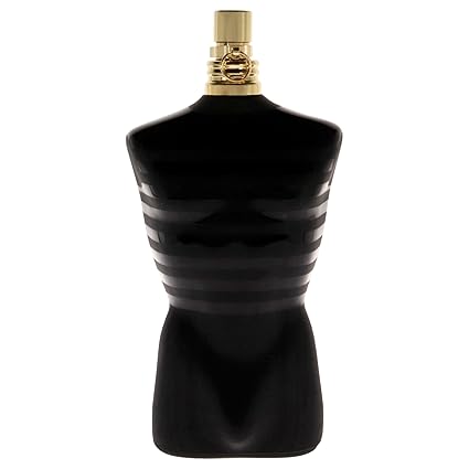 A stylish display of JPG Le Male Le Parfum 6.8 oz EDP, emphasizing its unique bottle shape and intense aroma, featured at Paris Connection Perfumes.