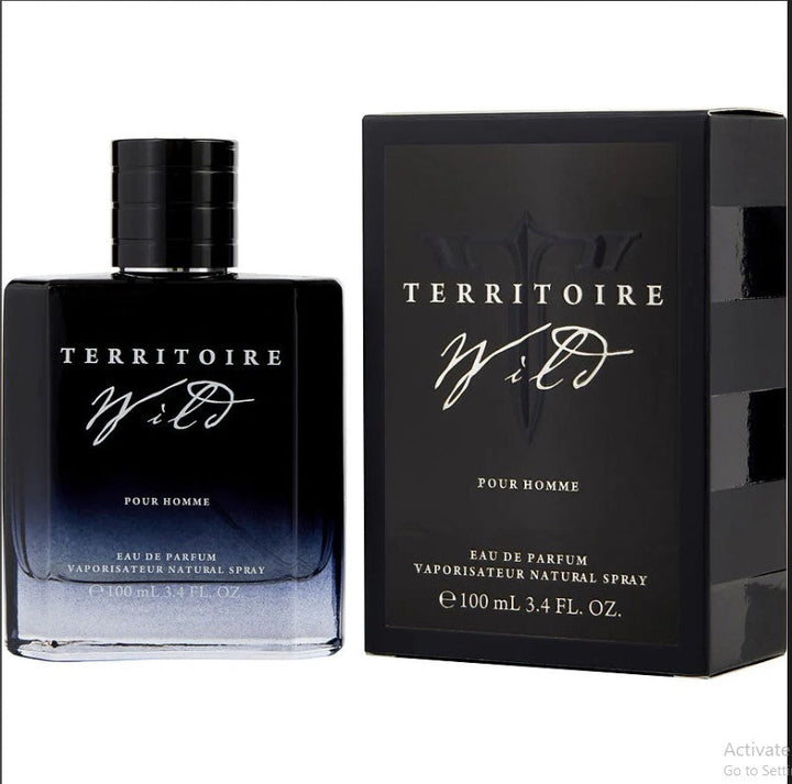 TERRITOIRE WILD 3.4 OZ EDP Men, an invigorating fragrance for adventurous. Available at Paris Connection Perfumes.