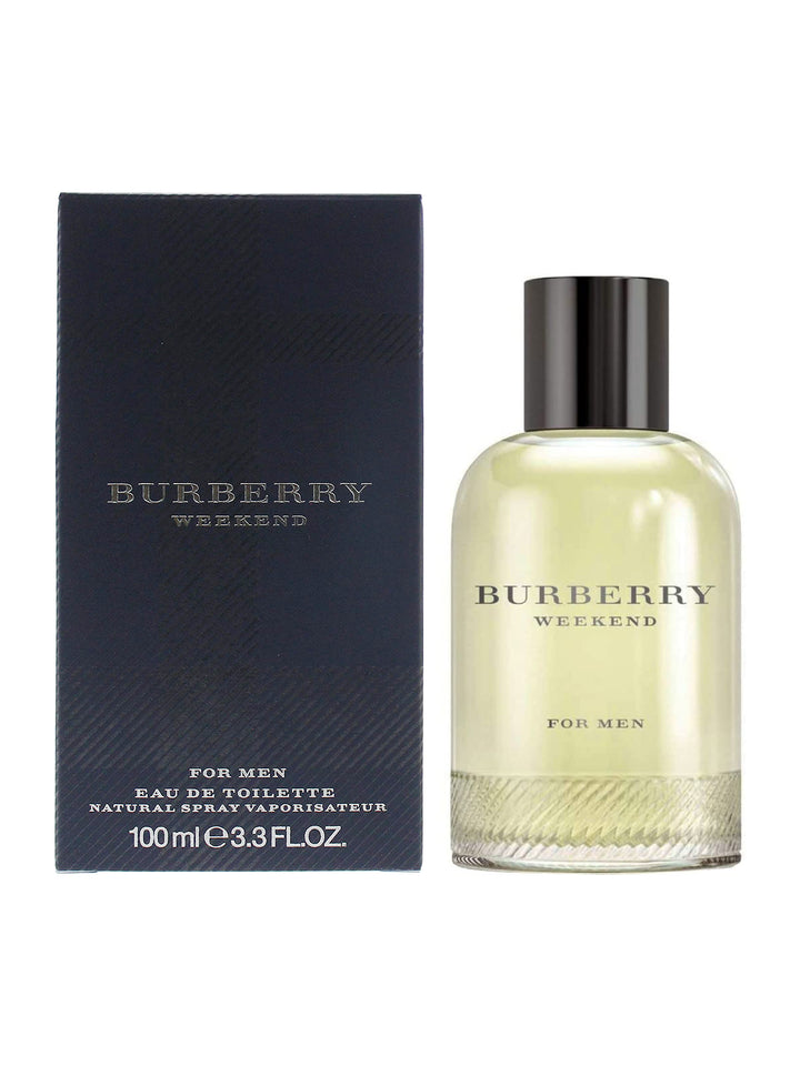 Burberry Weekend EDT Spray in new packaging, 3.3 oz, featuring a fresh and vibrant scent ideal for casual outings, complemented by a stylish design. Available at Paris Connection Perfumes.