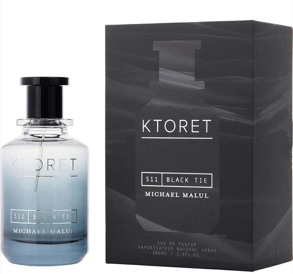 Ktoret Black Tie 3.4 OZ EDP men's fragrance bottle from Paris Connection Perfumes.