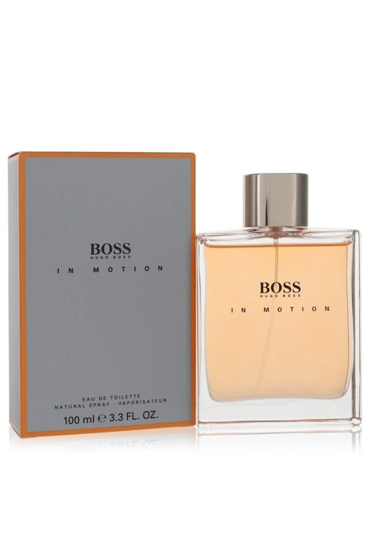 Boss In Motion Eau De Toilette Spray, 3.3 oz for Men by Paris Connection Perfumes, in a stylish bottle that reflects a vibrant and sporty scent, ideal for the active man.