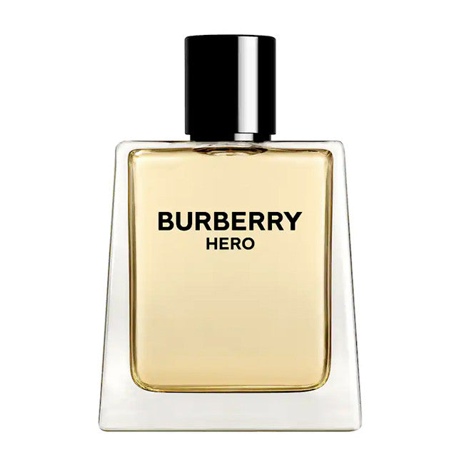 BURBERRY HERO 3.3 OZ EDT Spray showcasing a sleek, modern bottle design, symbolizing strength and elegance, available at Paris Connection Perfumes.