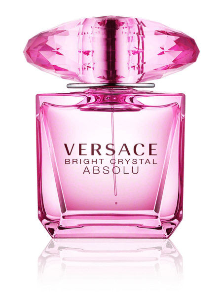 "Versace Bright Crystal Absolu EDP Spray, 3 oz, with elegant new packaging showcasing a sophisticated pink bottle, delivering a fresh and sensual scent perfect for special occasions from Paris Connection Perfumes.