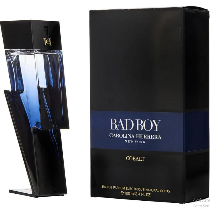 "Bad Boy Cobalt 3.4 oz EDP from the Paris connection perfume, featuring a sleek bottle and a bold fragrance that captures confidence and allure."