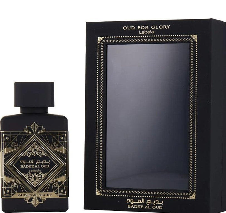 BADEE AL OUD OF GLORY 3.4 oz EDP - luxurious fragrance in an elegant bottle at Paris Connection Perfumes.