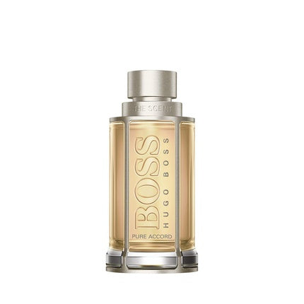 "Boss The Scent Pure Accord Eau De Toilette Spray, 3.4 oz from Paris Connection Perfumes, featuring an elegant bottle that embodies a sophisticated and harmonious scent for modern men.