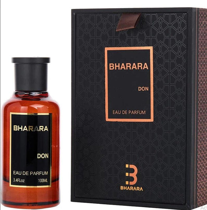 BHARARA DON 3 OZ EDP for men, elegantly packaged with a sleek bottle design, showcasing its rich fragrance profile.