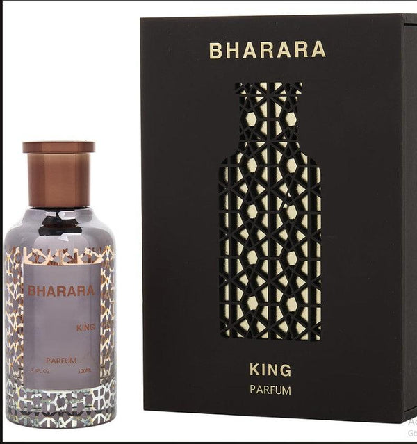 BHARARA KING 3.4 oz Eau de Parfume bottle showcasing an elegant design, perfect for a regal and captivating fragrance experience.
Available at Paris Connection Perfumes.