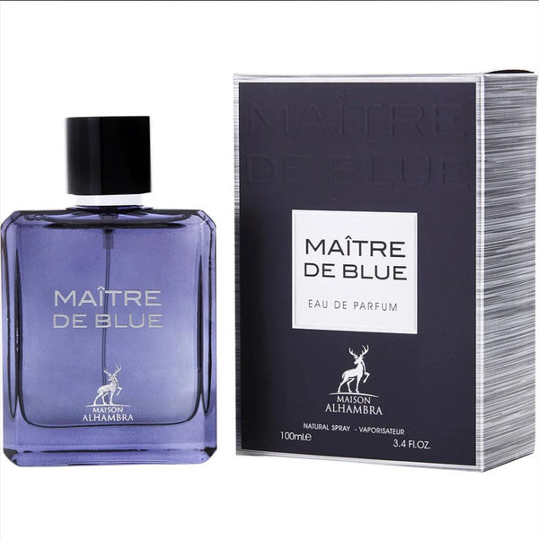 Maison Alhambra Maitre De Blue 3.4 OZ EDP by MAISON ALHAMBRA, at Paris Connection Perfumes, a bold and refined fragrance for men with sleek packaging