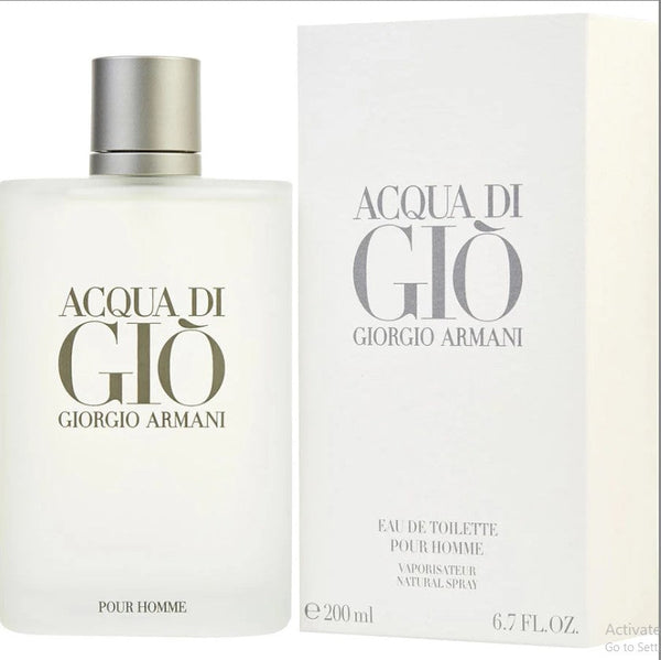 
ACQUA DI GIO 6.7 OZ EDT M featuring an elegant bottle and classic fragrance, Available at Paris Connection Perfumes