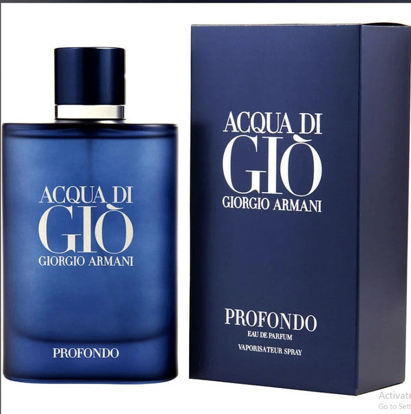 ACQUA DI GIO PROFONDO 4.2 OZ for Men - A refreshing marine fragrance with aromatic notes, perfect for the modern man seeking depth and sophistication.