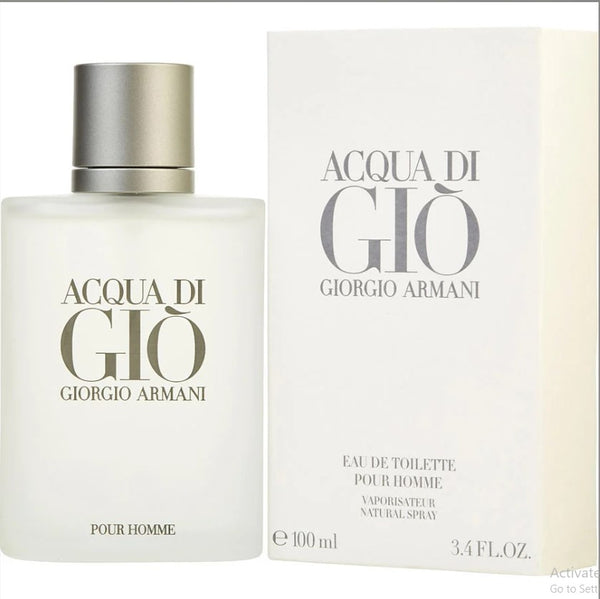 ACQUA DI GIO 3.4 OZ Eau de Toilette for Men – a fresh and aquatic fragrance featuring citrus, jasmine, and woody notes, perfect for a modern, confident man-Paris Connection Perfumes