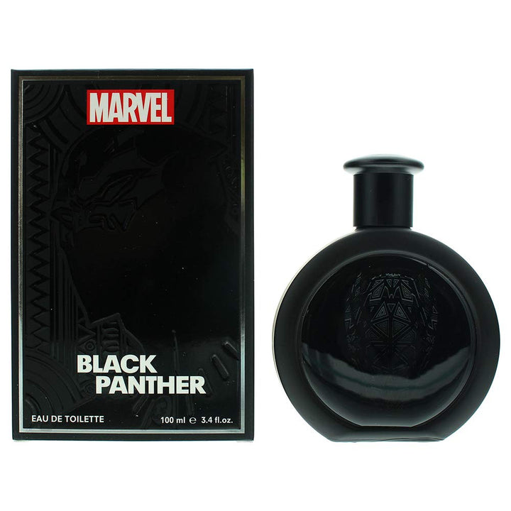 Black Panther Men Eau De Toilette Spray (For Men) 3.4 oz, available at Paris Connection Perfumes, is a bold and vibrant fragrance that embodies strength and confidence with its captivating notes of bergamot.