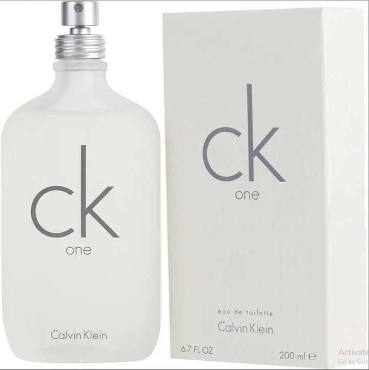 CK One 6.7 oz EDT M bottle with Paris Connection Perfume branding, Available at Paris Connection Perfumes