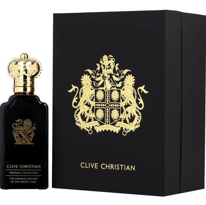 Clive Christian X Feminine 3.4 OZ features an opulent floral fragrance. Available at Paris Connection Perfumes.