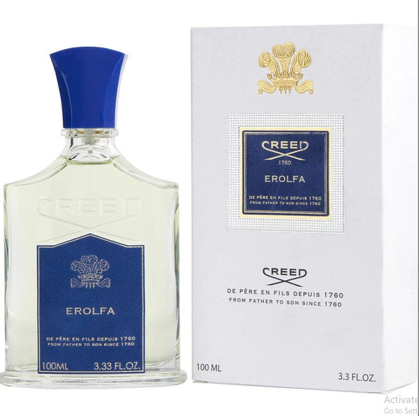 Creed Erolfa 3.3 oz for Men bottle. Fresh and aquatic fragrance inspired by the sea. Available at Paris Connection Perfumes