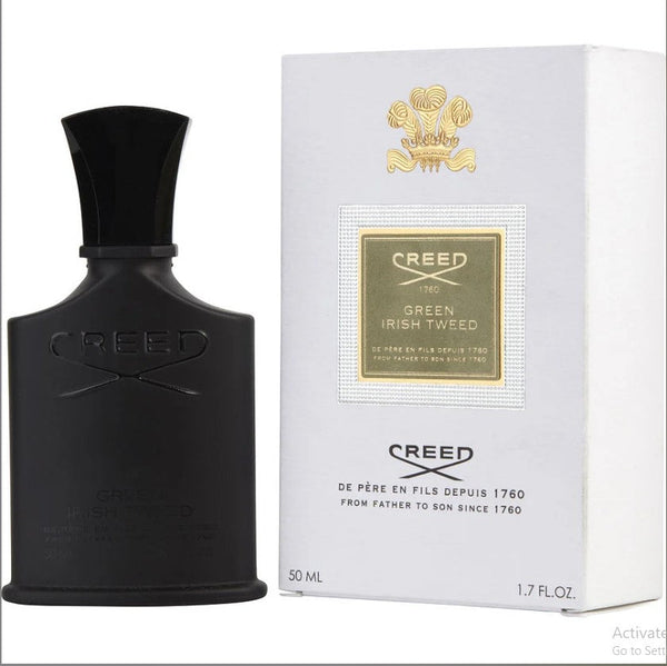 Creed Green Irish Tweed 1.7 oz bottle. Timeless scent capturing the essence of the Irish countryside-Paaris Connection Perfumes