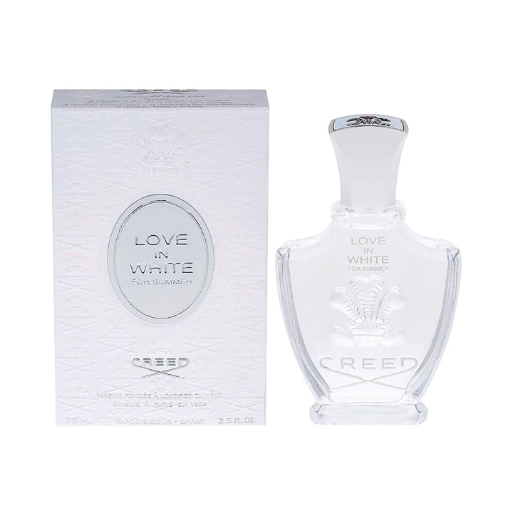 Creed Love In White Eau De Parfum Spray 2.5 oz at ParisConnectionPerfumes.com – Elegant 2.5 oz Fragrance Featuring Floral and Citrus Notes for a Romantic Scent Experience