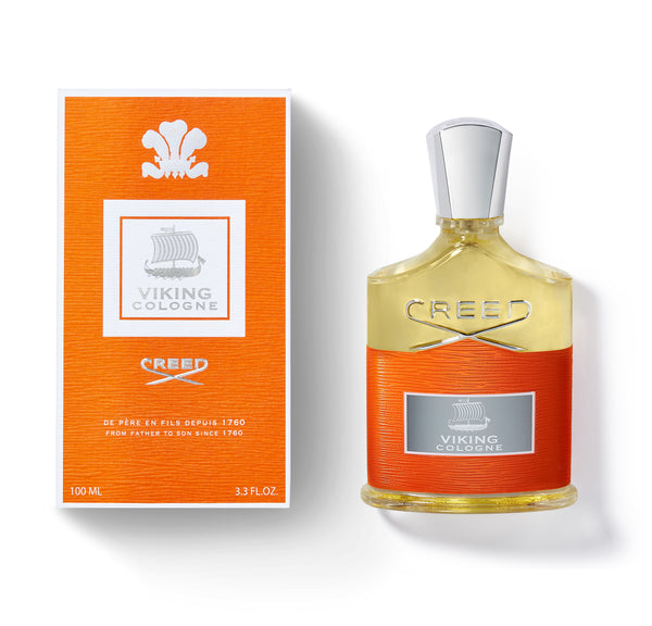 Creed Viking Cologne displayed on a clean background, showcasing its elegant bottle design. Available at Paris Connection Perfumes.