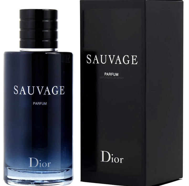 DIOR SAUVAGE 6.8 OZ PARFUM bottle featuring a sleek, modern design, set against a stylish background, representing elegance and masculinity-Paris Connection perfumes