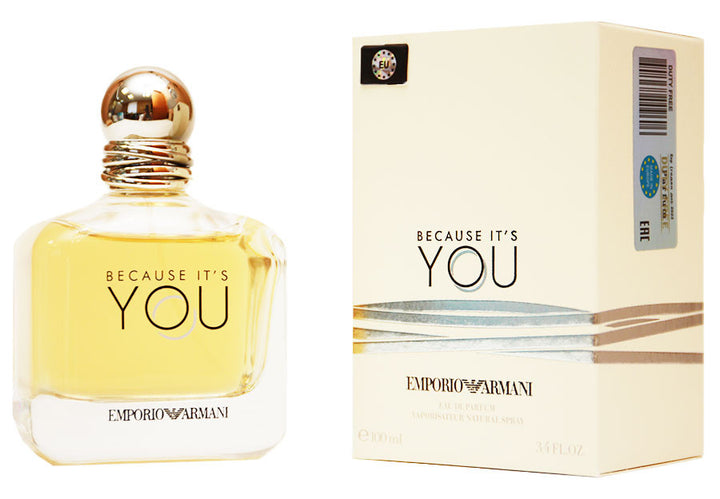 Emporio Armani Because It's You Women Eau De Parfum Spray 3.4 oz at Paris Connection Perfumes is a delightful fragrance that embodies passion and femininity. With its sweet notes of raspberry.