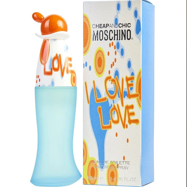 I Love Love Moschino 3.4 OZ EDT offers a playful and cheerful fragrance for women. Available at Paris Connection Perfumes.