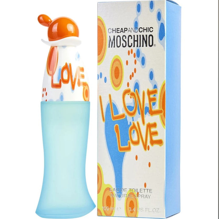 I Love Love Moschino 3.4 OZ EDT offers a playful and cheerful fragrance for women. Available at Paris Connection Perfumes.