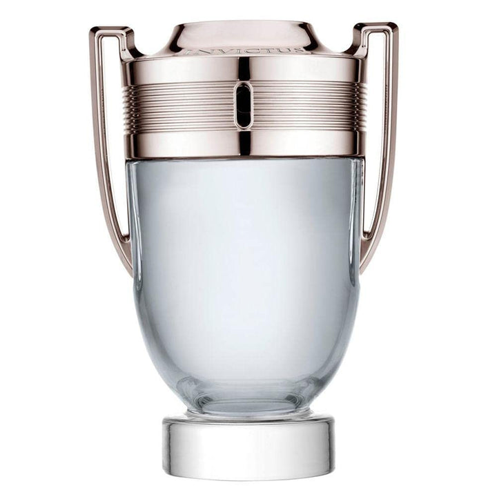 Invictus 6.8 oz EDT showcased at Paris Connection Perfumes, featuring a trophy-shaped bottle that symbolizes victory and masculinity, offering a fresh and invigorating scent.


