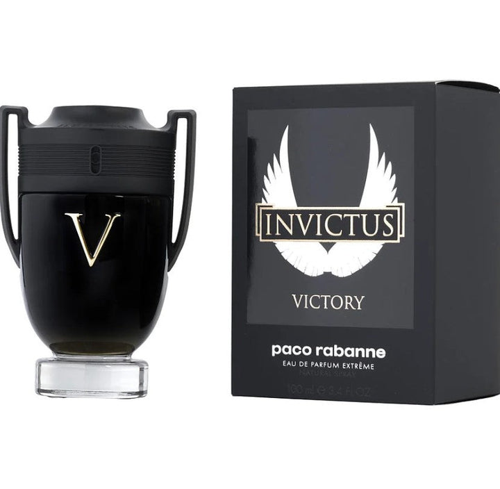 Invictus Victory 3.4 oz EDP EX featured at Paris Connection Perfumes, boasting an elegant design that reflects its powerful and dynamic fragrance, ideal for those who aspire to win in life.

