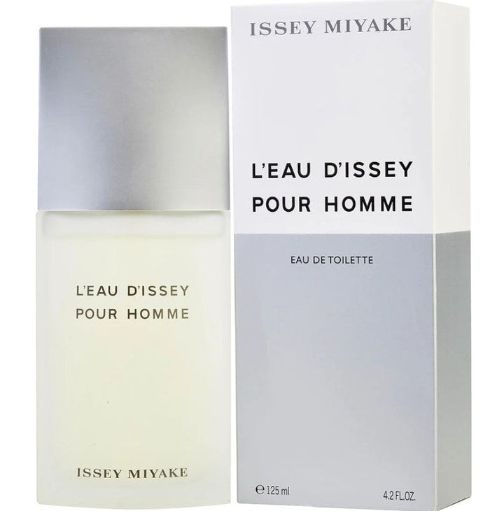 Issey Miyake 4.2 oz EDT bottle displayed at Paris Connection Perfumes, highlighting its signature fresh and clean scent.