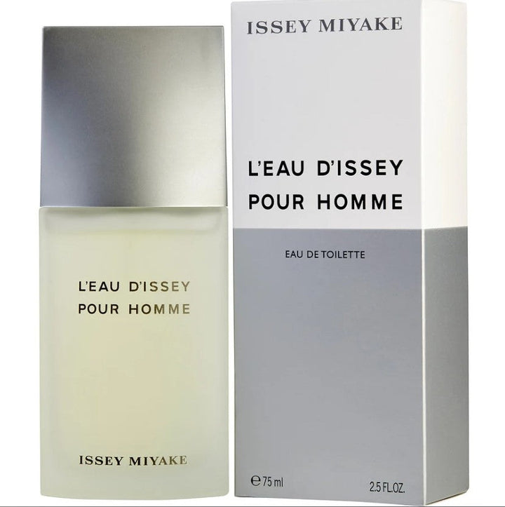  Issey Miyake 2.5 oz EDT prominently displayed at Paris Connection Perfumes, highlighting its modern aesthetics and signature refreshing aroma.