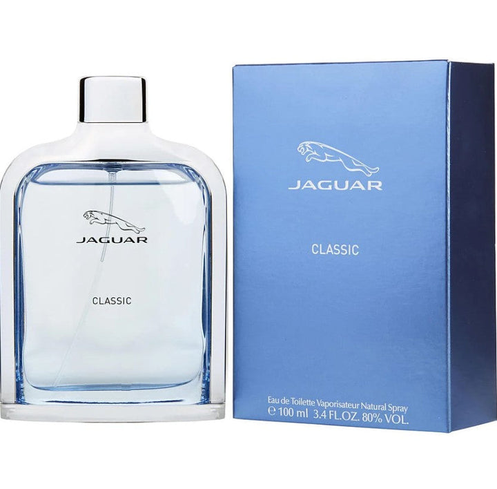 Jaguar Blue 3.4 oz Eau de Toilette at Paris Connection Perfumes, offering a fresh and invigorating scent for men.