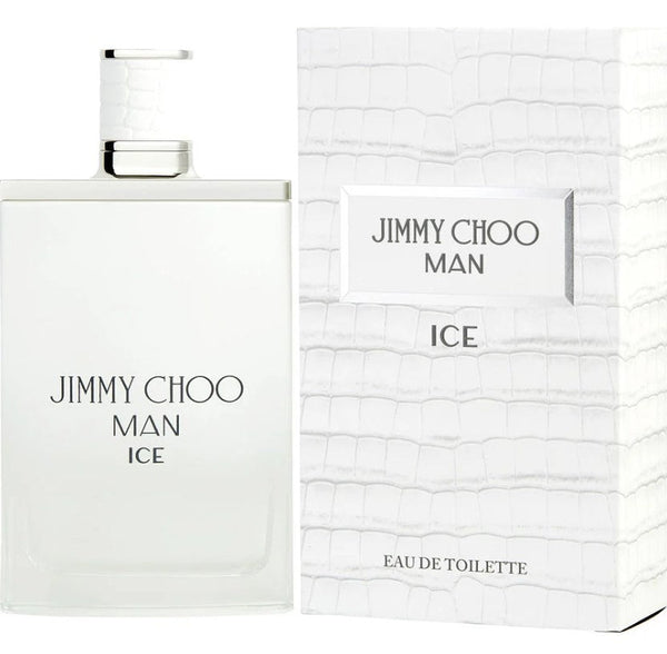 Jimmy Choo Ice 3.3 oz EDT showcased at Paris Connection Perfumes, featuring a refreshing and vibrant fragrance with notes of bergamot, mandarin, and floral accents, perfect for a cool, uplifting scent.