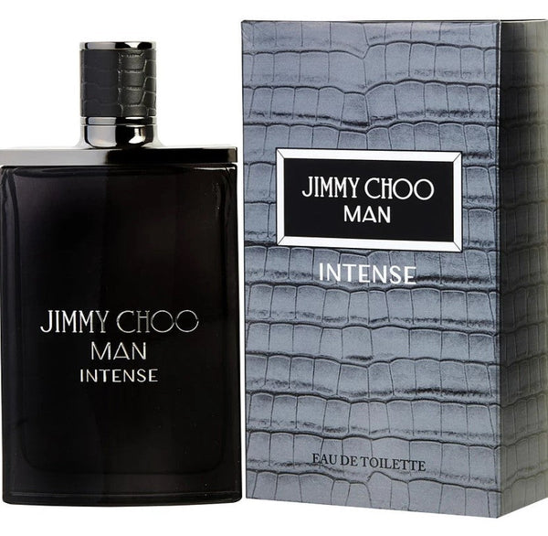  Jimmy Choo Intense 3.3 oz EDT showcased at Paris Connection Perfumes, featuring a powerful and seductive fragrance with notes of vibrant fruit and sensual florals, perfect for the bold and daring individual.