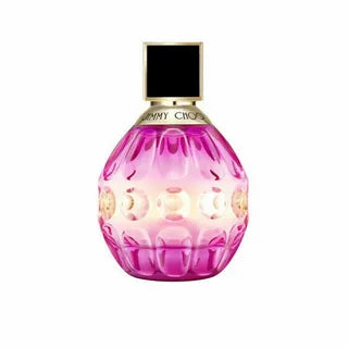 A stunning bottle of Jimmy Choo Rose Passion 3.4 oz Eau de Parfum, featuring a chic design that captures the essence of femininity, showcased at Paris Connection Perfumes.