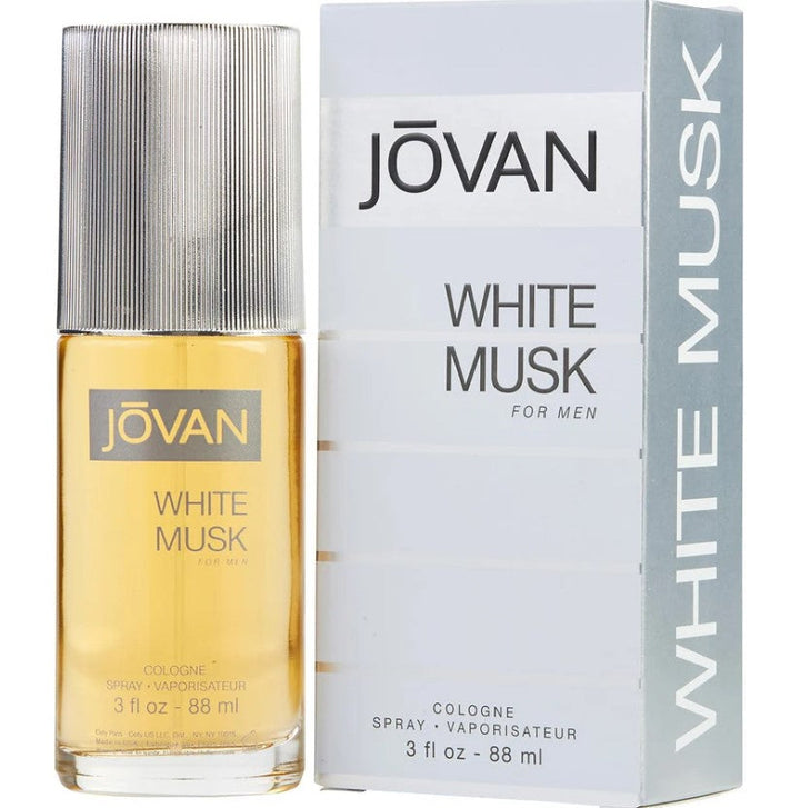  Jovan White Musk 3.0 oz EDC bottle, elegantly designed to reflect its fresh and floral scent, available at Paris Connection Perfumes.