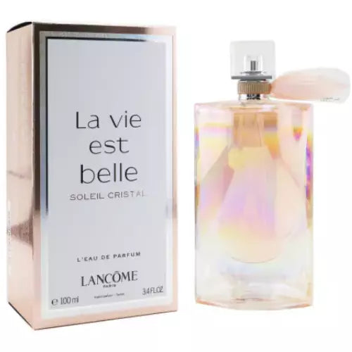  LA VIE EST BELLE SOLEIL CRISTAL now available at Paris Connection Perfumes. This 3.4 oz fragrance is designed for the woman who shines with warmth, joy, and positivity, making it a brilliant addition to your fragrance collection.