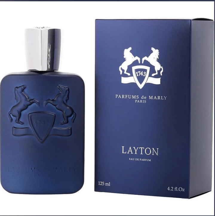 Layton P.D. M 4.2 oz EDP for men, presented in an elegant bottle, showcasing its luxurious packaging, perfect for gifting or personal use, available at Paris Connection Perfumes.